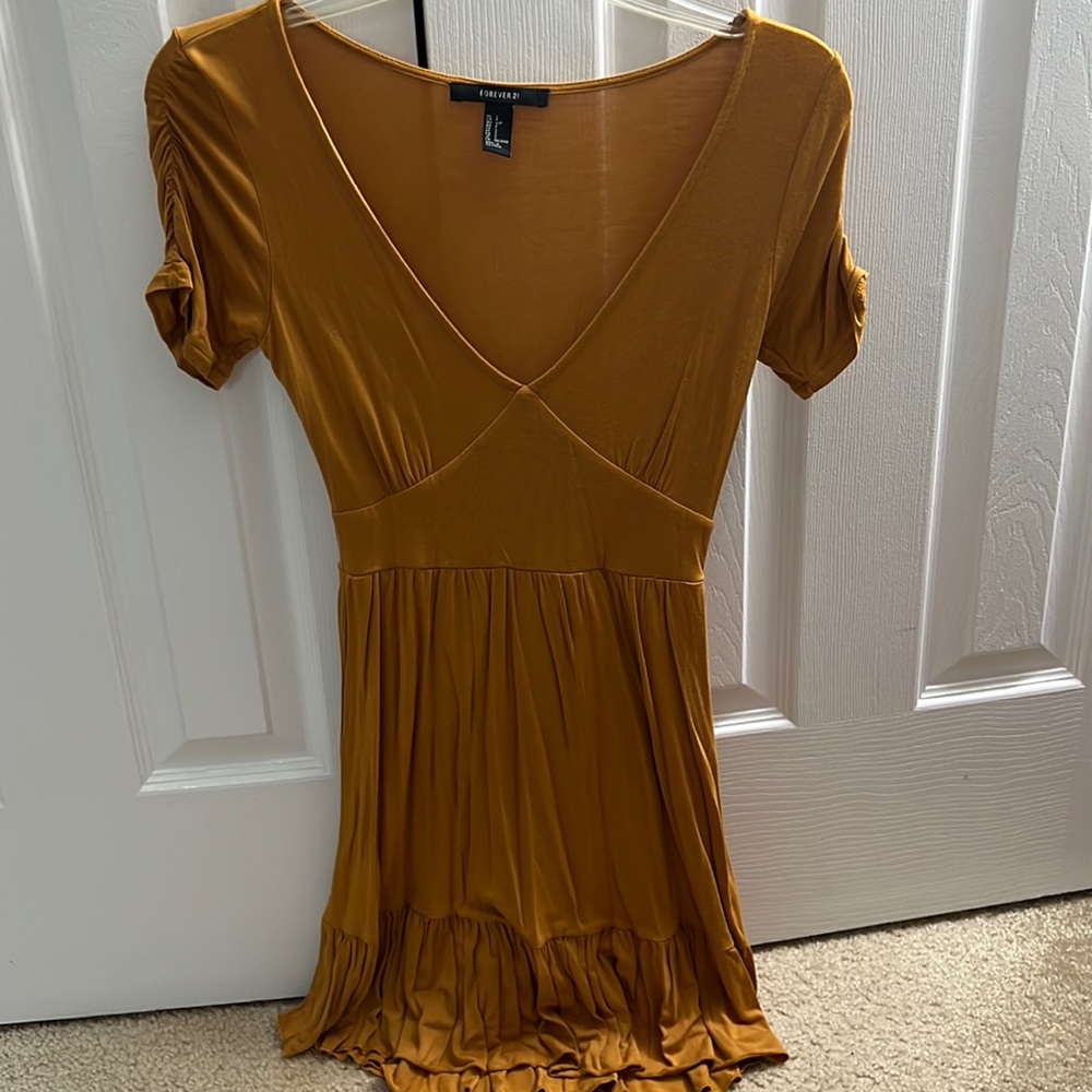 Forever21 mustard mini dress size small